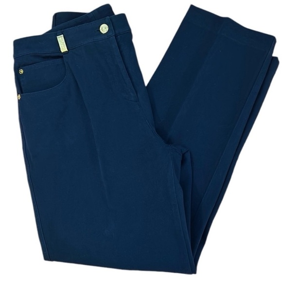 St. John Sport Classic Navy Blue Straight Leg Classic Pant, Womens size 4 - Picture 1 of 8
